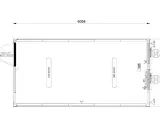 Rzut kontenera biurowego 6058x2990 mm. Wymiary drzwi 900x2000 mm, oświetlenie 2x16W LED.