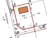 Plan zagospodarowania terenu z zaznaczonym budynkiem. Określa, kto wydaje warunki zabudowy dla działki 115/19.