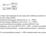 Wzór na moc instalacji fotowoltaicznej uwzględnia nasłonecznienie, wydajność i korekty. Określa roczną produkcję energii z 1 kWp.