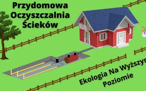 Przydomowa oczyszczalnia ścieków, pokazująca system filtracji i drenażu. Ekologia na wyższym poziomie dzięki tej biologicznej czy ekologicznej instalacji.