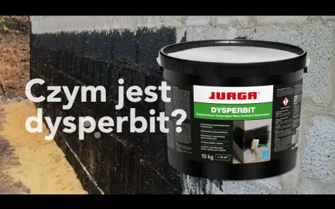 Czarny, emulsyjny dysperbit na fundamentach, chroniący przed wilgocią. Pojemnik z produktem marki Jurga.