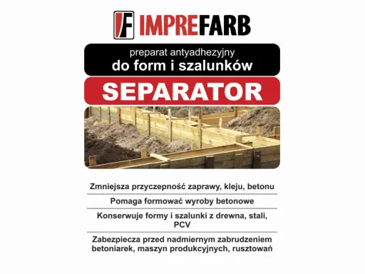 Płyn do szalunków Separator ułatwia formowanie betonu i konserwuje formy.
