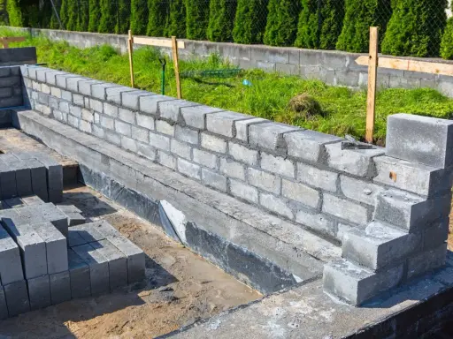 Budowa fundamentów: układanie bloczków betonowych, przygotowanie do wylania betonu. Jak obliczyć beton na ławy fundamentowe?